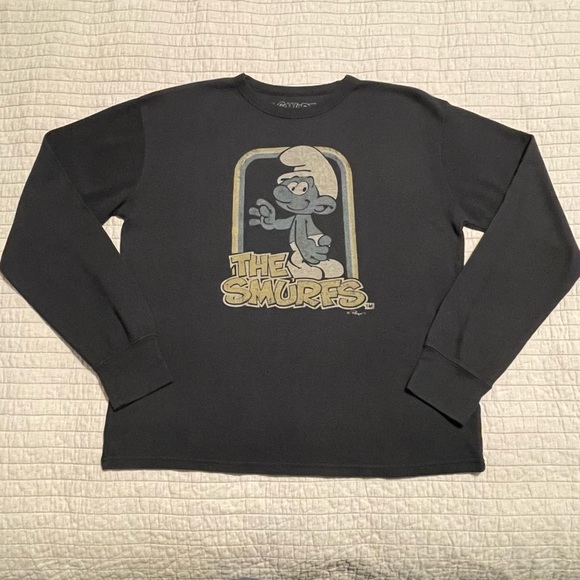 smurfs Other - The Smurfs Mens Graphic Long Sleeve thermal print shirt Size XL